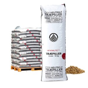 HP Kvalitet Træpiller - 6 mm - 896 kg pr Palle.  Levering 2-5 hverdage